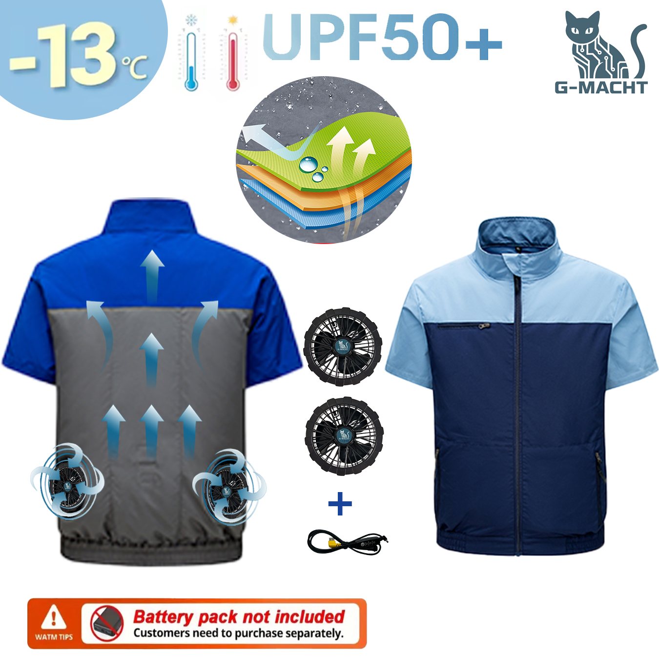 Men Formal Wear Clothes - G-MACHT Men Summer Anti-Heat Cooling Shirt