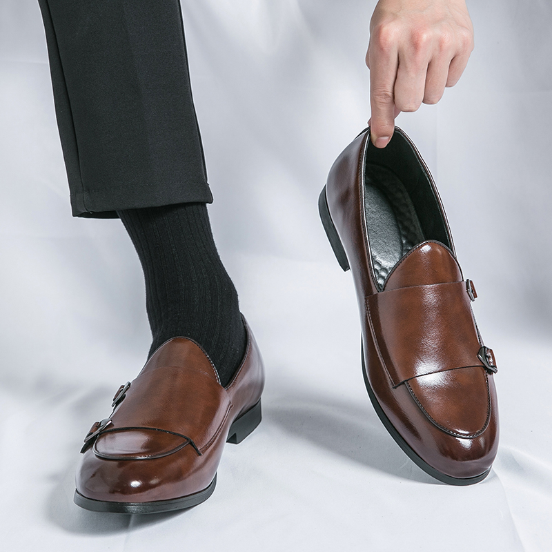 Men'S Luxury Formal Wear - Man Leather Shoes Formal Monk Man