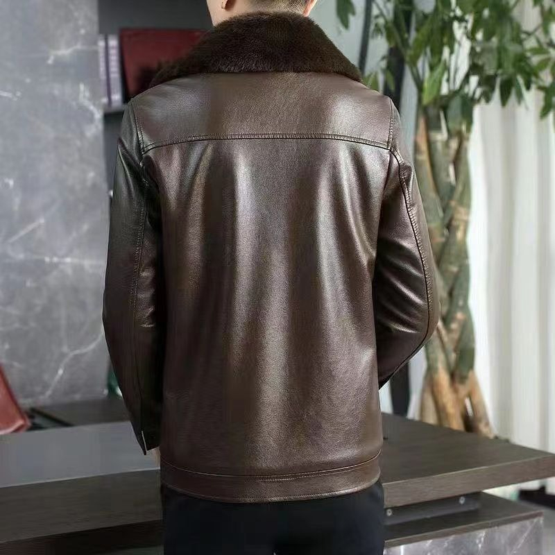 Men'S Formal Wear In Winter - Winter Leather Coat for Men Warm