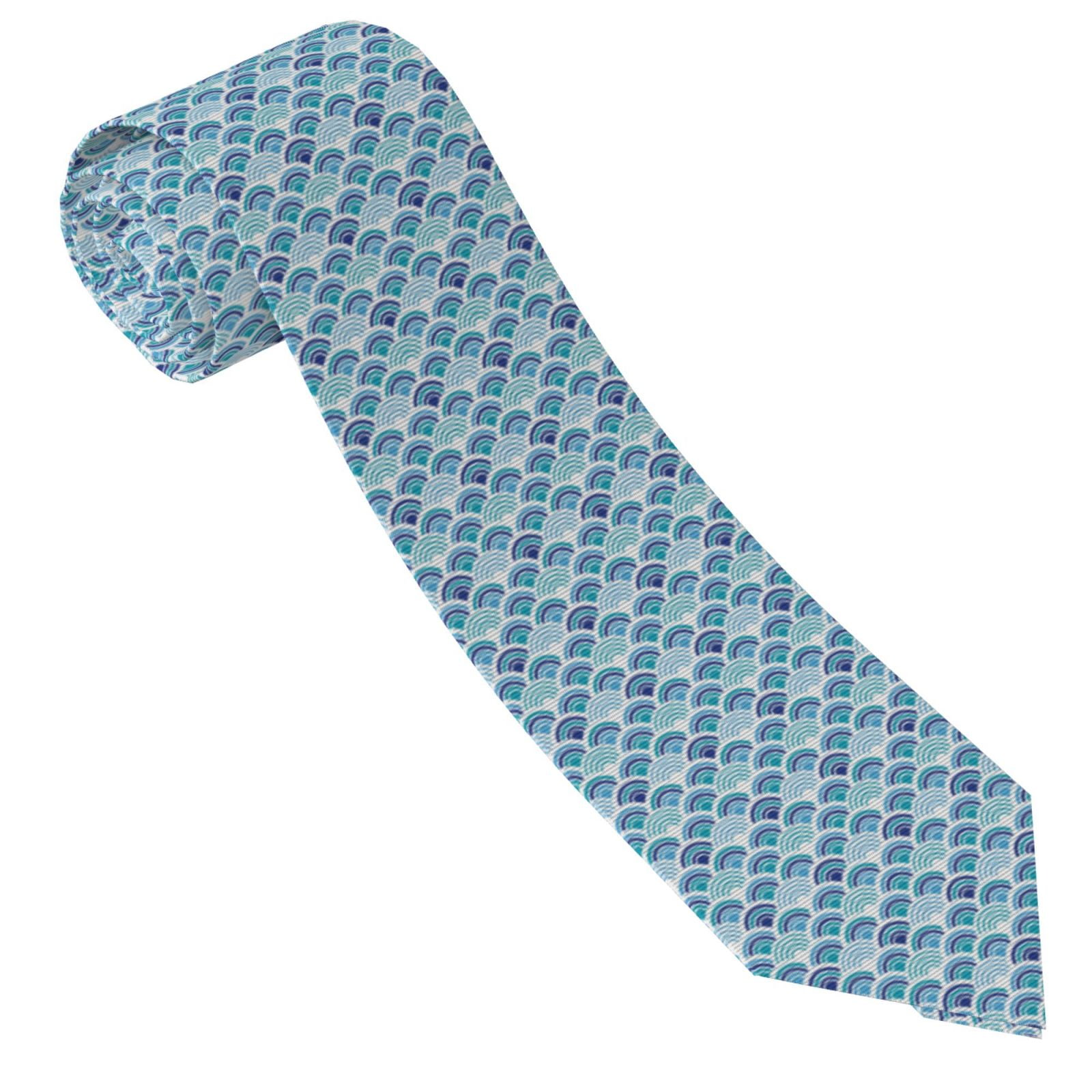 Scale - Men Formals & Ethnic Wear - Blue Fish Scale Texture Print Ties