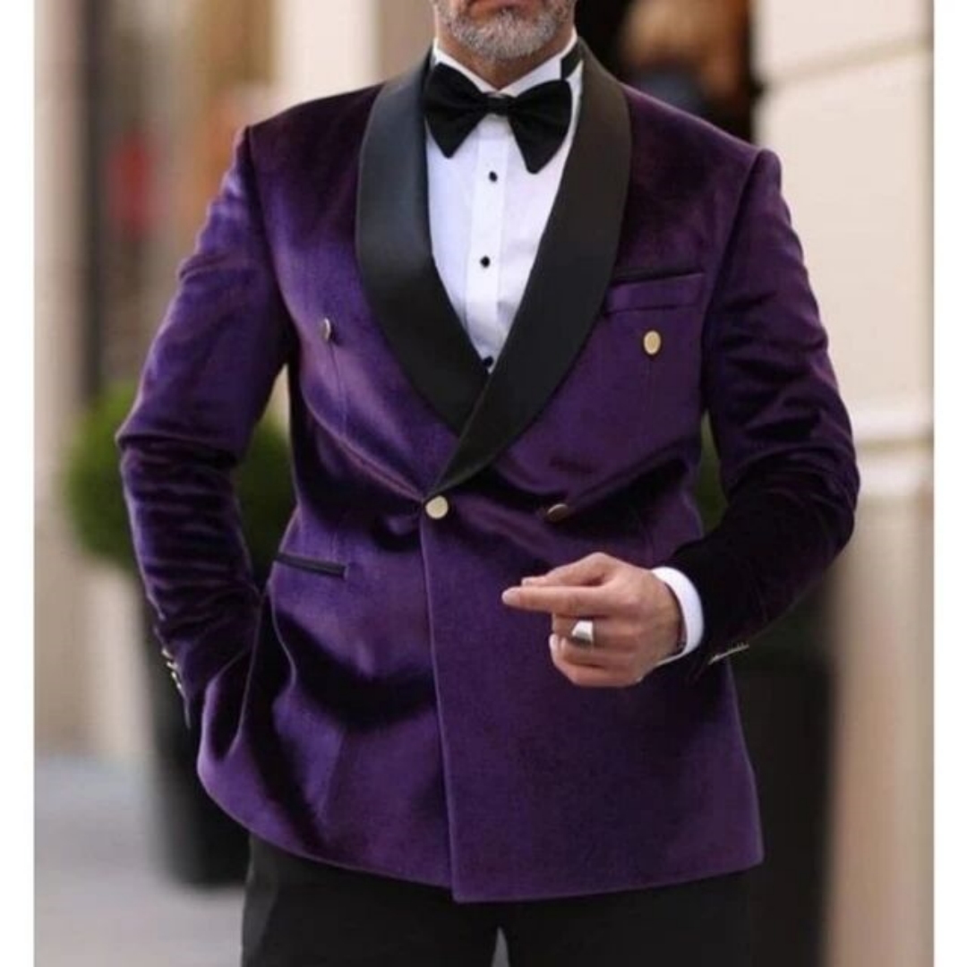 Men Formal Wear With Coat - XS-6XL Velvet Wedding Men Suits Blazer