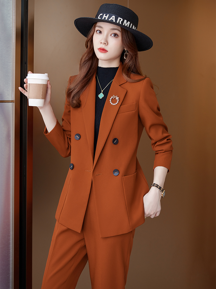 Men'S Formal Wear In Winter - Women's 2-Piece Business Suit Set, Double
