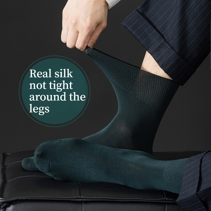 Men Formal Wear Dress - Men's Real Silk Business Dress Socks,Non-Tight