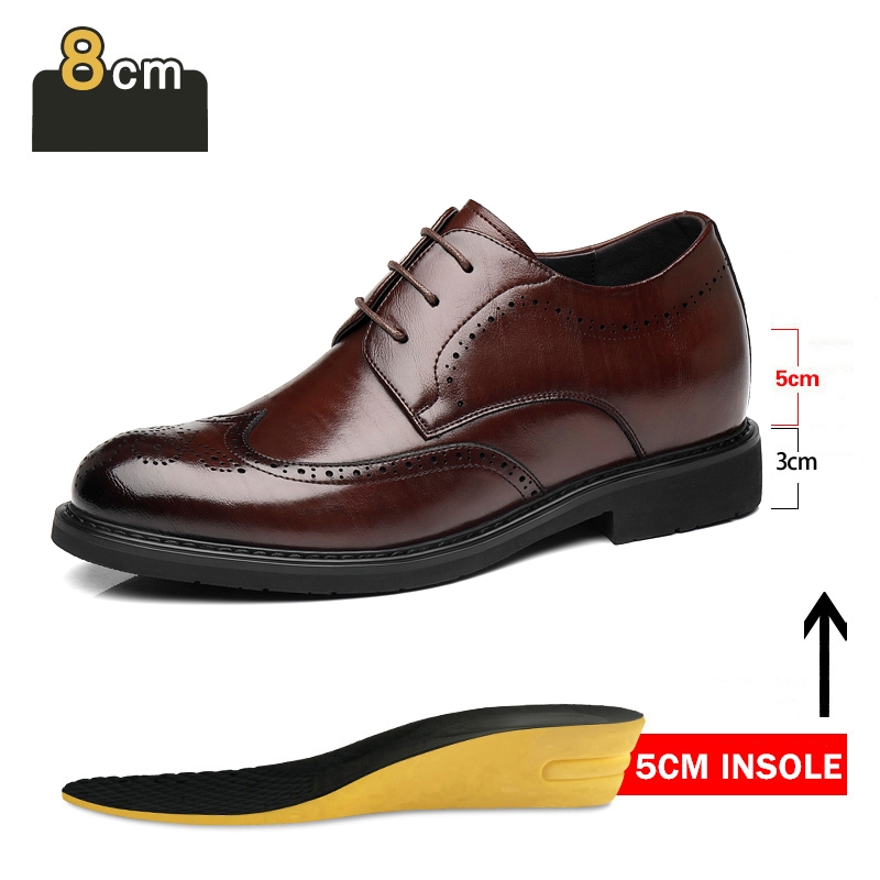Men'S Luxury Formal Wear - Men's Dress Brogues Elevator Shoes Platform