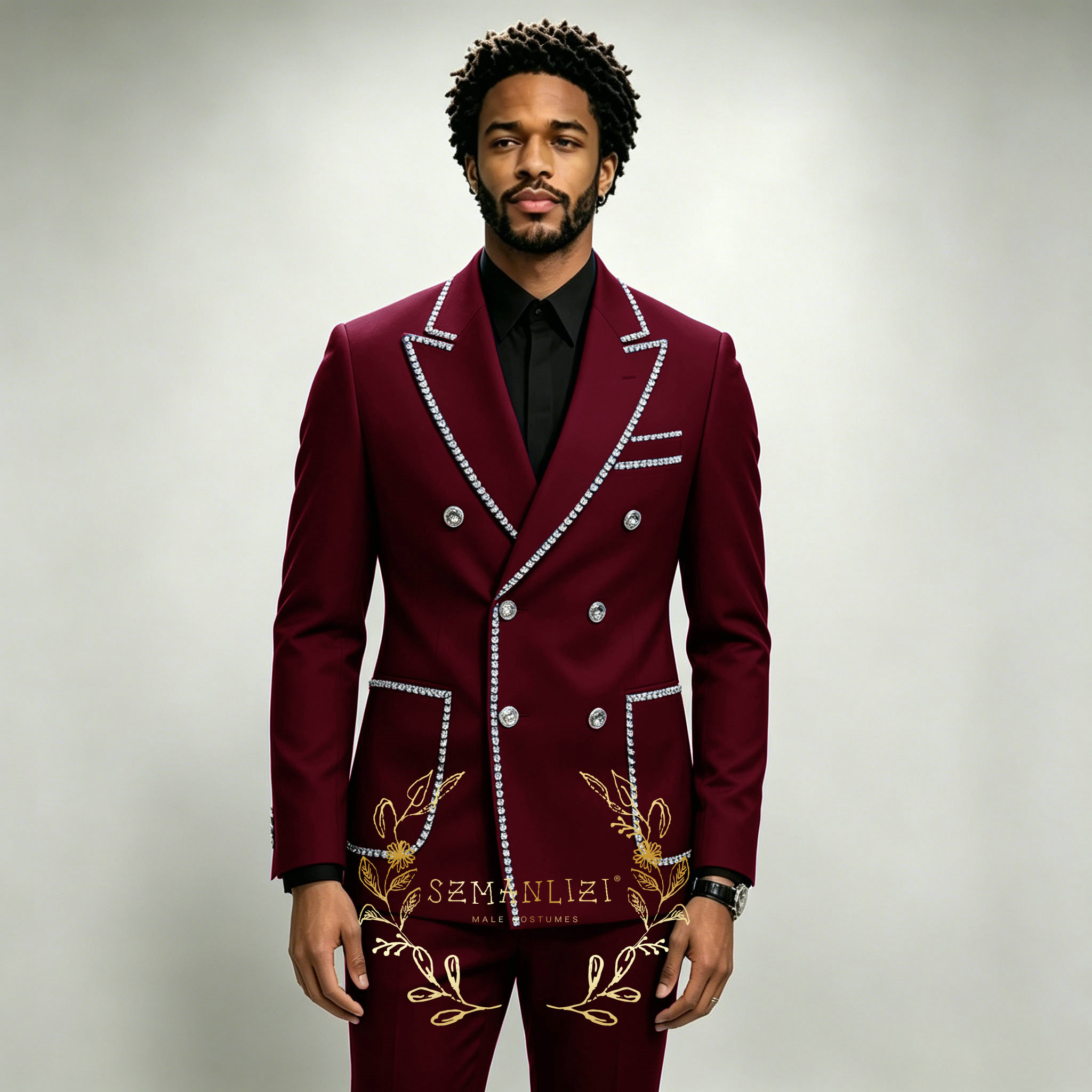 Luxury Men's Suits 2 Pieces Ro - Men Formal Wear For Wedding recension och pris