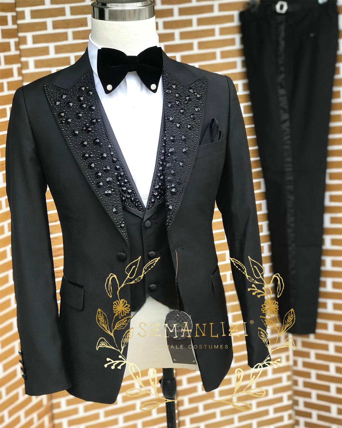 Black Men Suits Luxury Stone C - Men Formal Wear For Wedding recension och pris