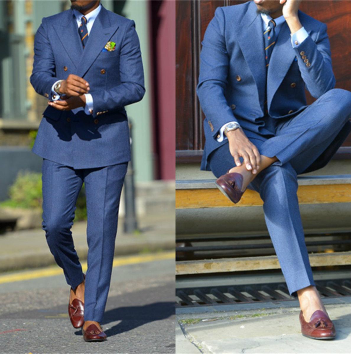 Dark Blue Formal Mens Suits Tw - Men Formal Wear For Wedding recension och pris