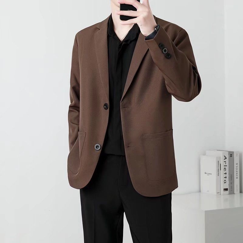 Spring Brown Black Blazer Men  - Men Formal Wear Brown recension och pris