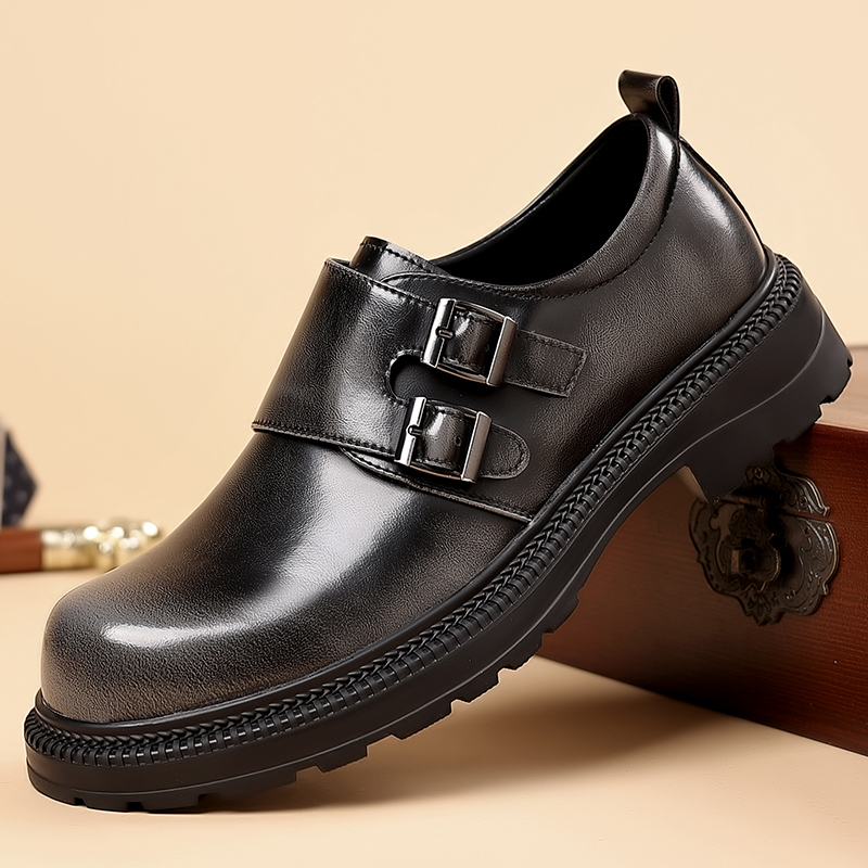Retro Brown Men's Leather Casu - Men Formal Wear Brown recension och pris
