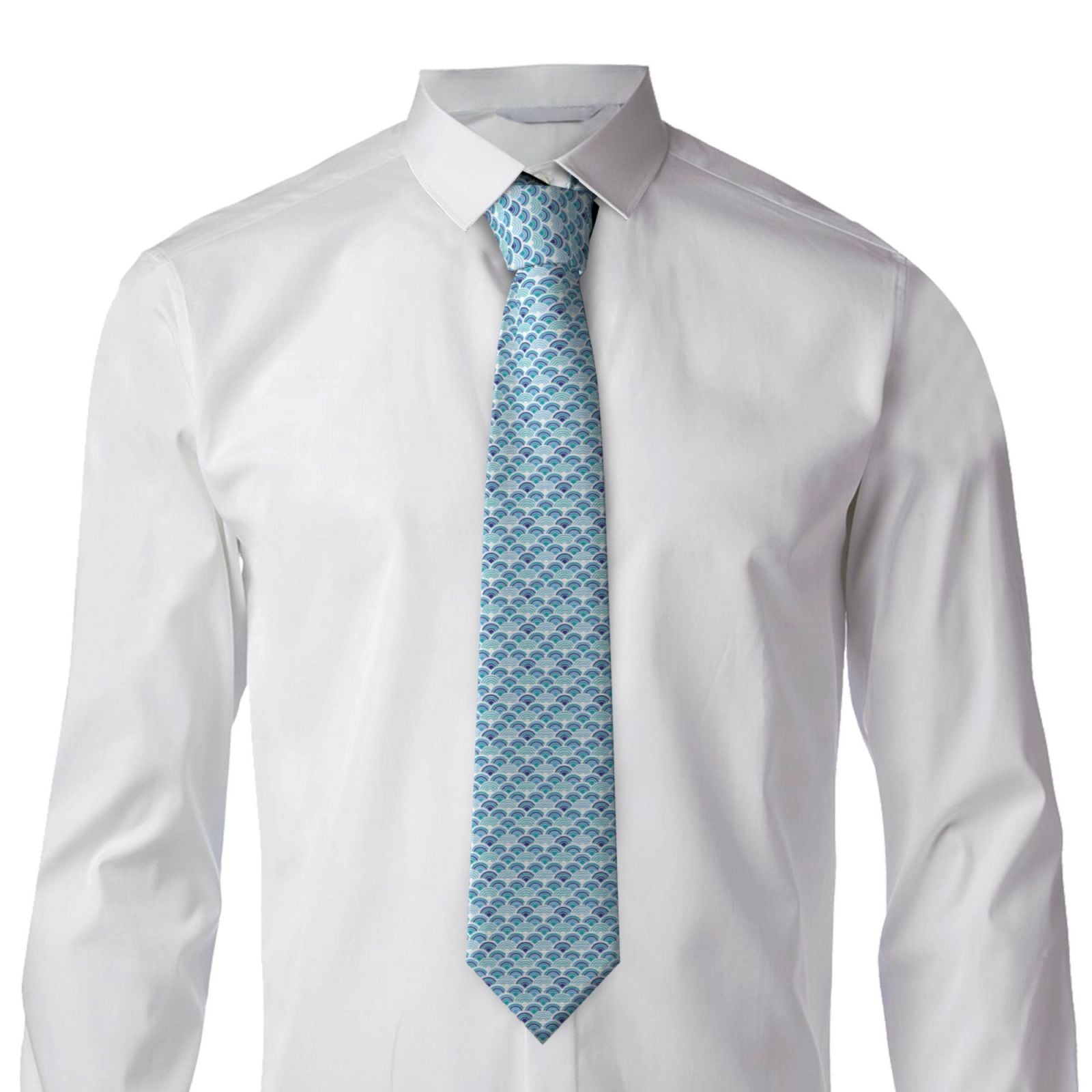 Blue Fish Scale Texture Print  - Scale - Men Formals & Ethnic Wear recension och pris