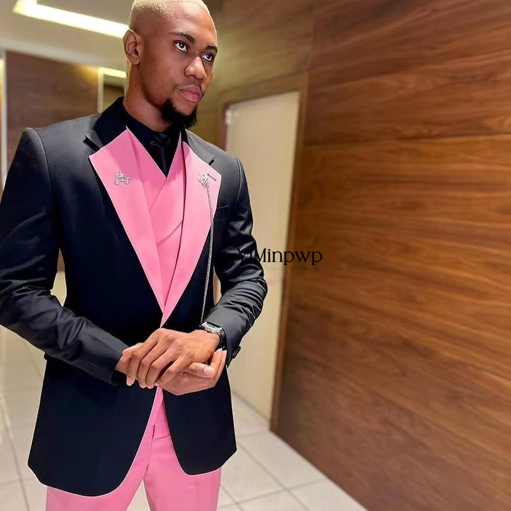 YiMinpwp Handsome Pink Men‘s S - Men Formal Wear Clothes recension och pris