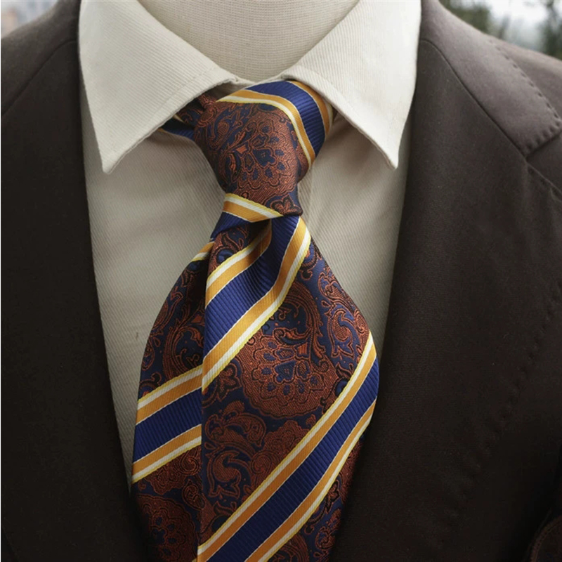 New Trendy Navy Brown Neckties - Men Formal Wear Brown recension och pris