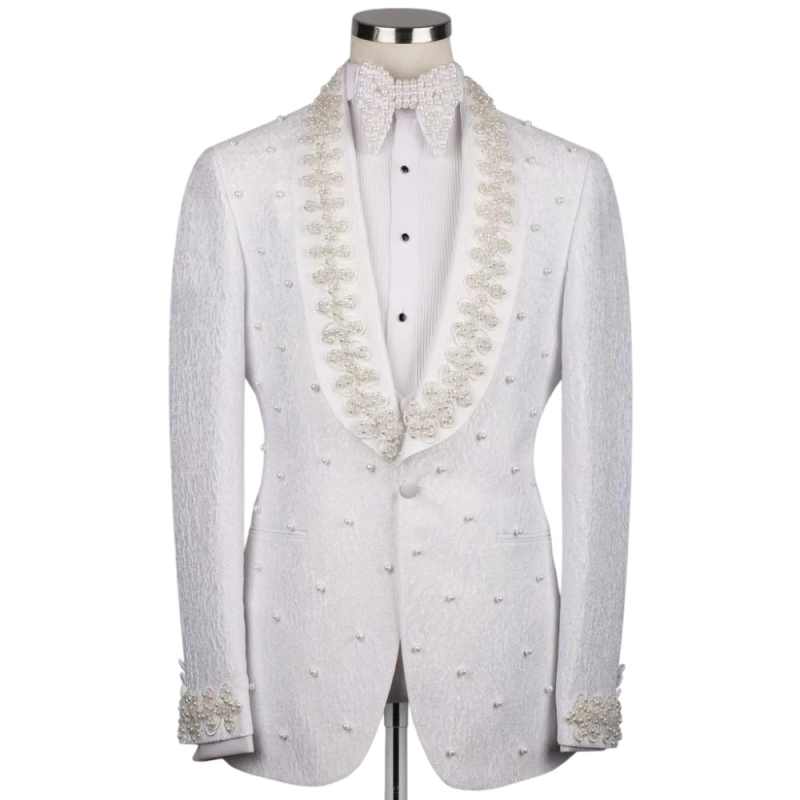 White Wedding Men Suits Fashio - Men Formal Wear With Coat recension och pris