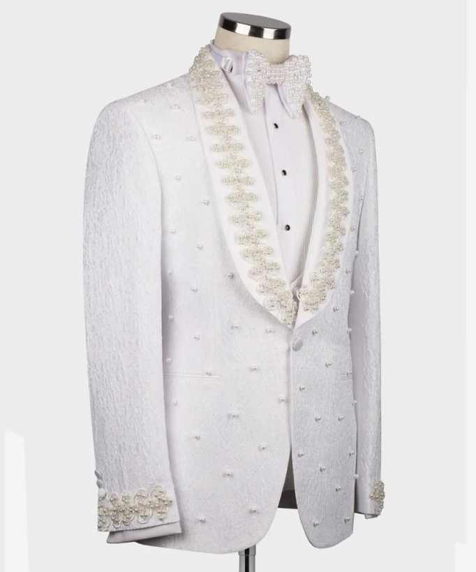 White Wedding Men Suits Fashio - Men Formal Wear With Coat recension och pris