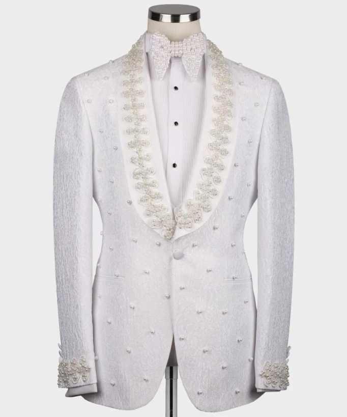 White Wedding Men Suits Fashio - Men Formal Wear With Coat recension och pris