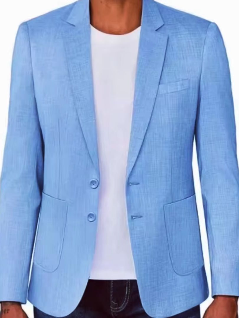 Slim Fit Men's Beige/Blue Line - Men Formal Wear With Coat recension och pris