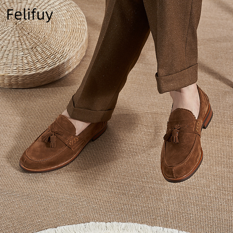 New Brown Men Flat Loafers Cow - Men Formal Wear Brown recension och pris