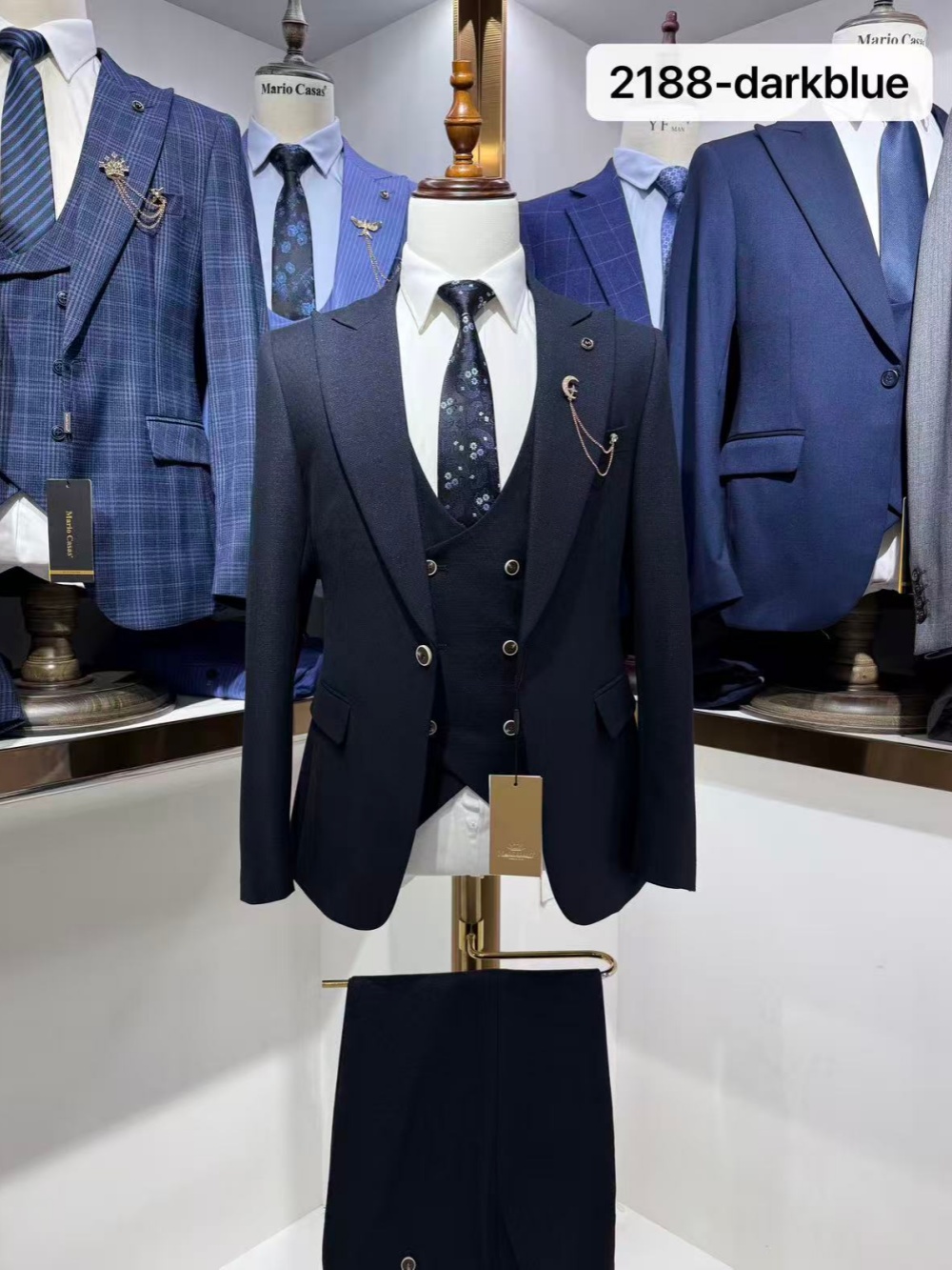 Dark Blue Men's Formal Suit Se - Men Formal Wear Clothes recension och pris