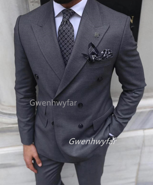 Gwenhwyar Grey Double Breasted - Men Formal Wear Clothes recension och pris