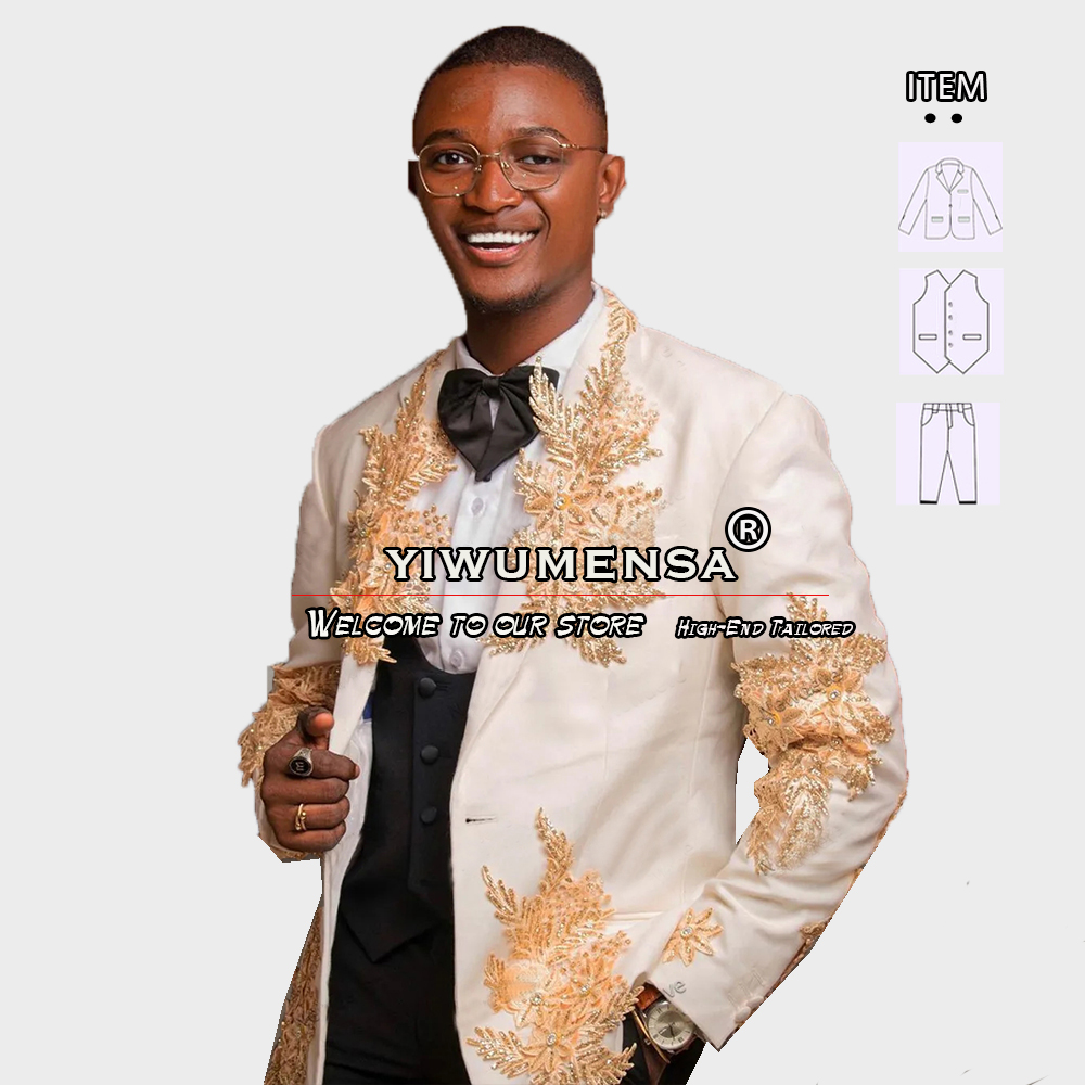 Customized 3 Pieces Suits Men  - Men Formal Wear For Wedding recension och pris