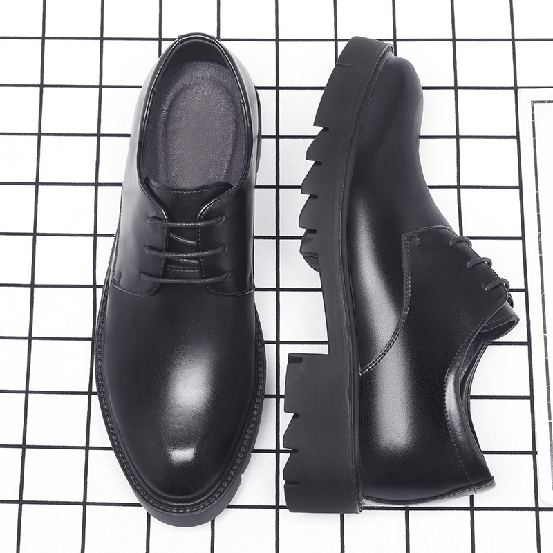 Mens Black Leather Lace Up Dre - Men Formal Wear Dress recension och pris