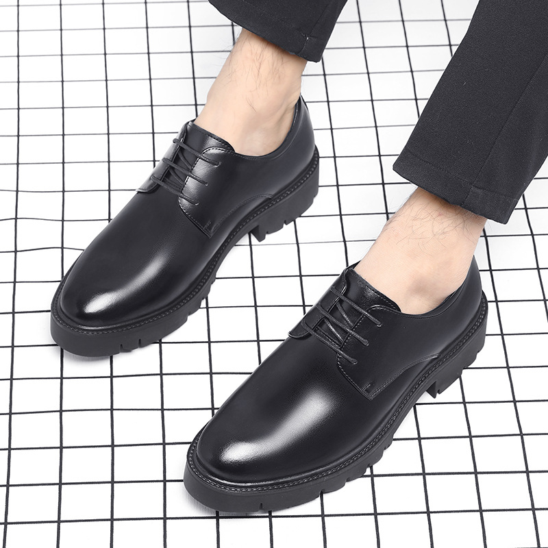 Mens Black Leather Lace Up Dre - Men Formal Wear Dress recension och pris
