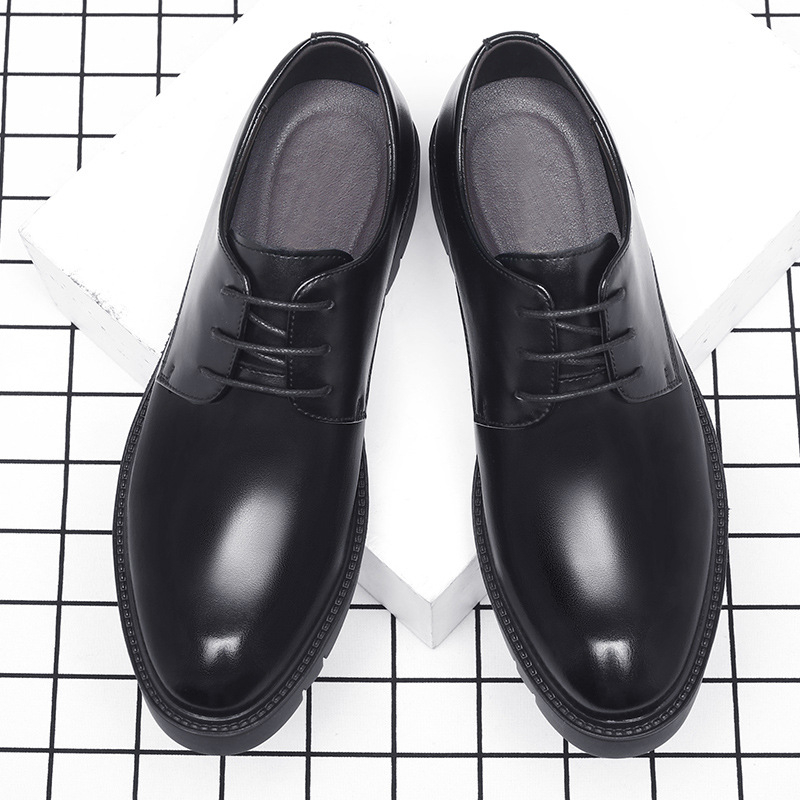 Mens Black Leather Lace Up Dre - Men Formal Wear Dress recension och pris
